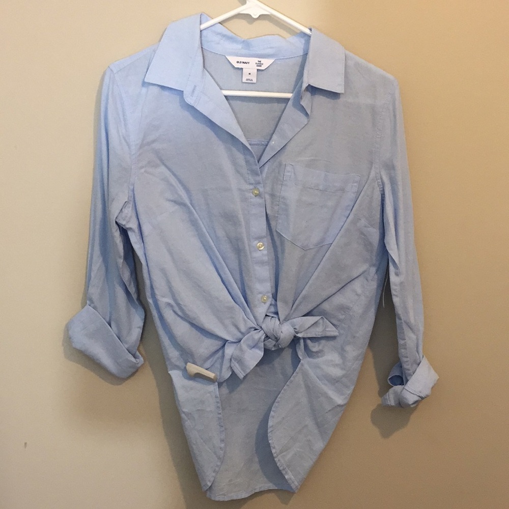 Blue button down